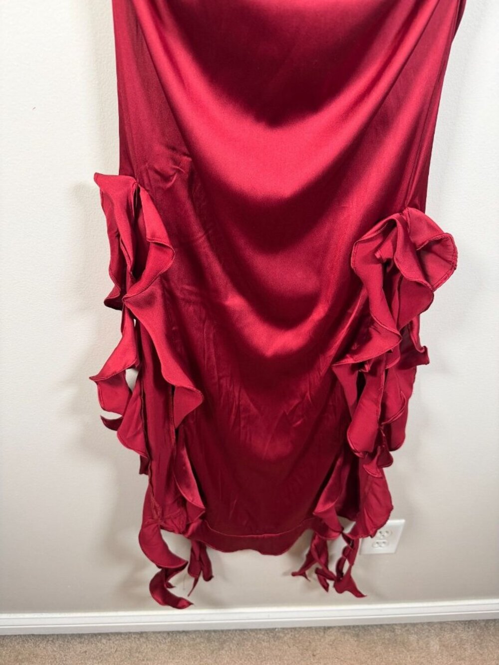 Petal + Pup Storia Lee Strapless Midi Dress Size Medium Wine Red Formal Event - Picture 8 of 13